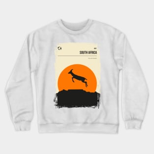 South Africa Minimal Springbok Table Mountain Poster Crewneck Sweatshirt